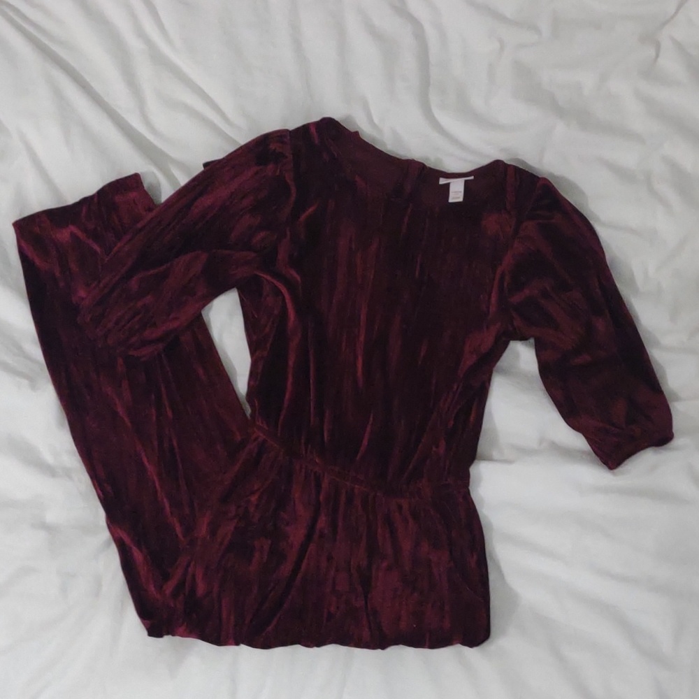 Burgundy kid's romper